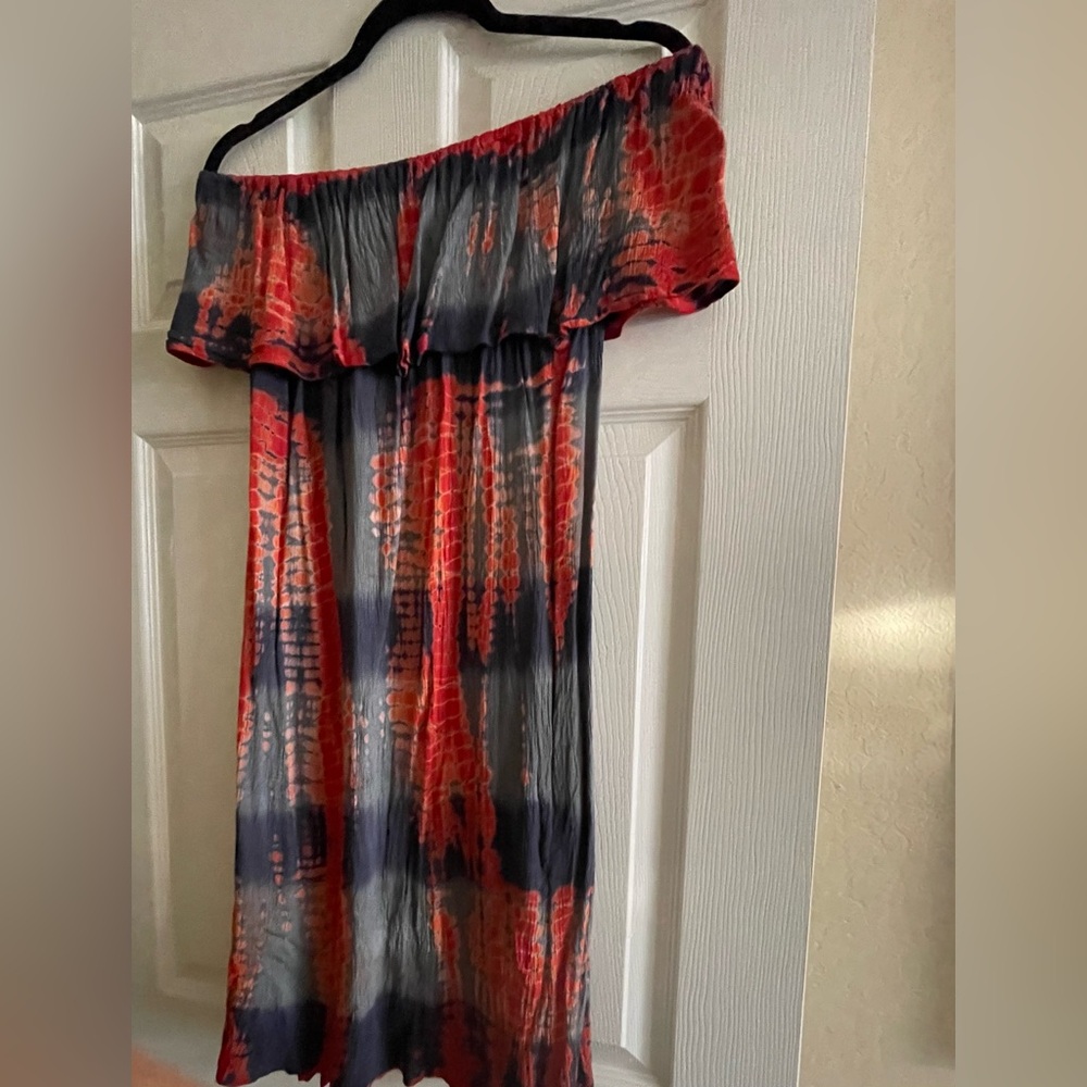 Vanilla Star Off the Shoulder Tie Dye Dress - Size Medium
